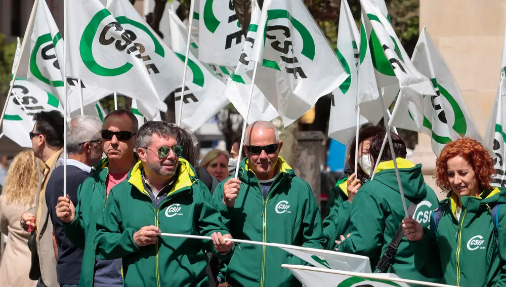 Una marcha de la Central Sindical Independiente y de Funcionarios (CSIF) 