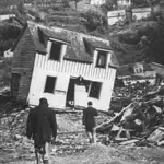 Restos de una casa en el terremoto de Valdivia en 1960