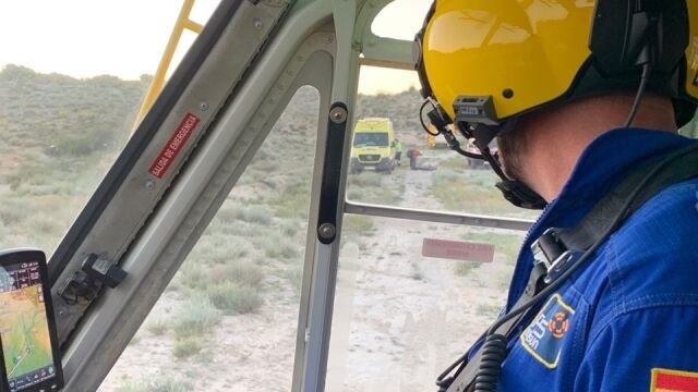 Rescatado en helicóptero un ciclista de montaña herido tras sufrir una caída en Campos del Río (Murcia) 112 26/05/2022