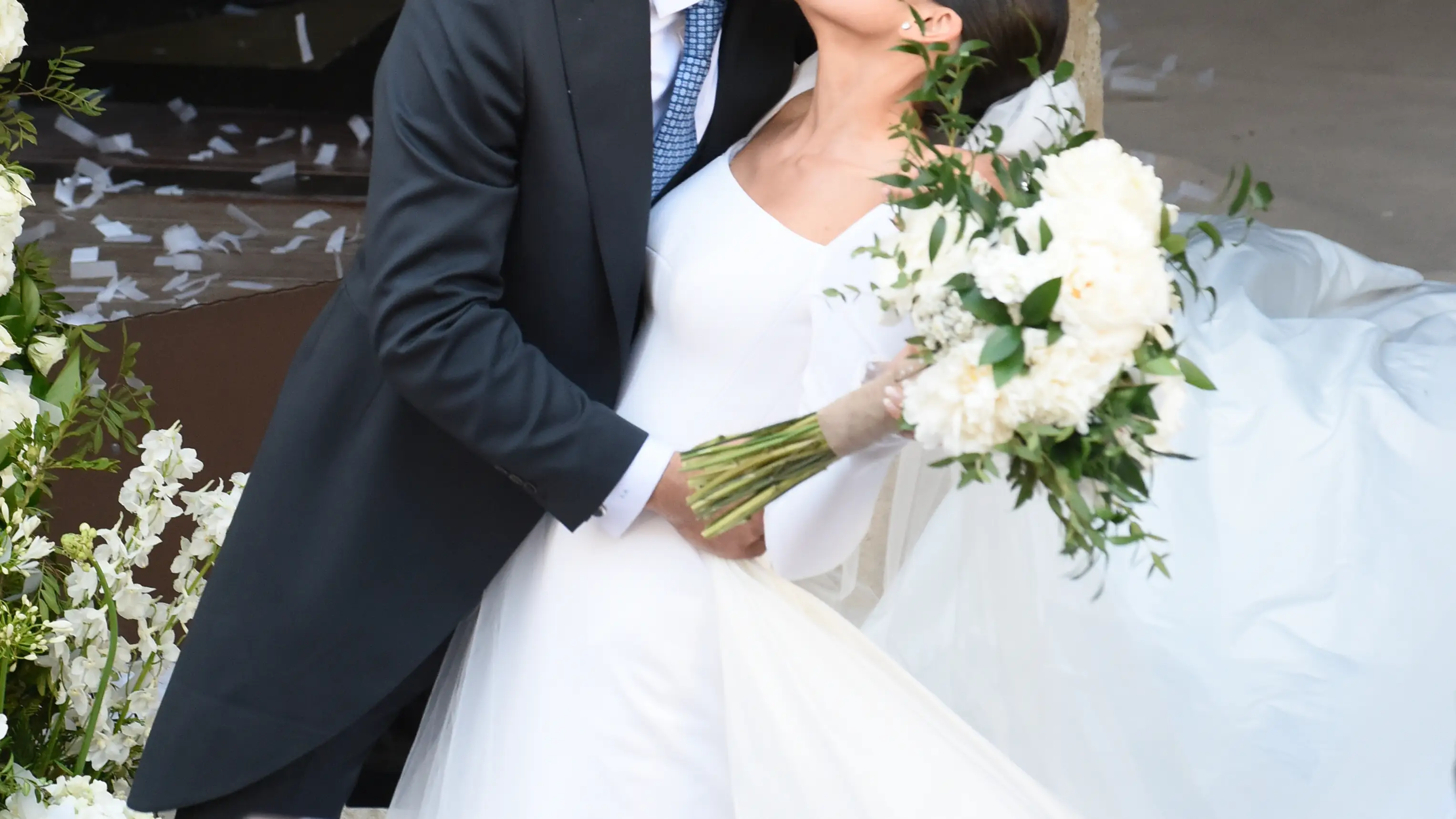 Marta Lozano con vestido de novia de Lorenzo Caprile.