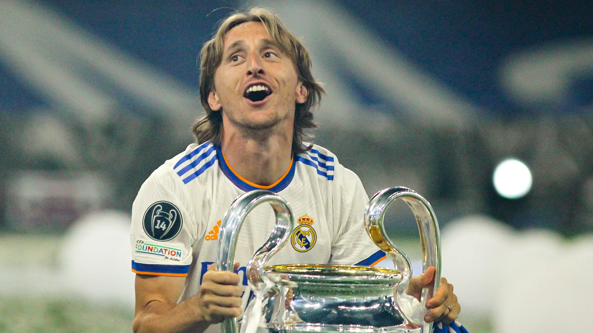 Luka Modric durante la celebración de la Champions