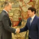 El rey Felipe VI recibe al presidente de la Junta de Castilla y León, Alfonso Fernández Mañueco