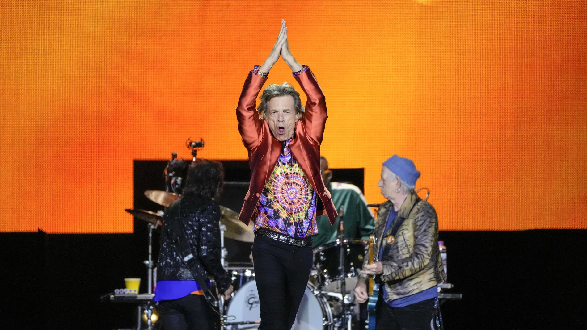 Mick Jagger durante el concierto de The Rolling Stones en Madrid