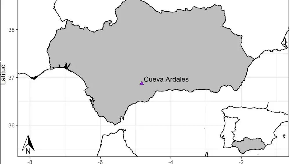 Localización de la Cueva Ardales en Andalucía