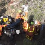Rescatada una pareja tras caer desde unos cinco metros cuando circulaba en quad en Picassent (Valencia)