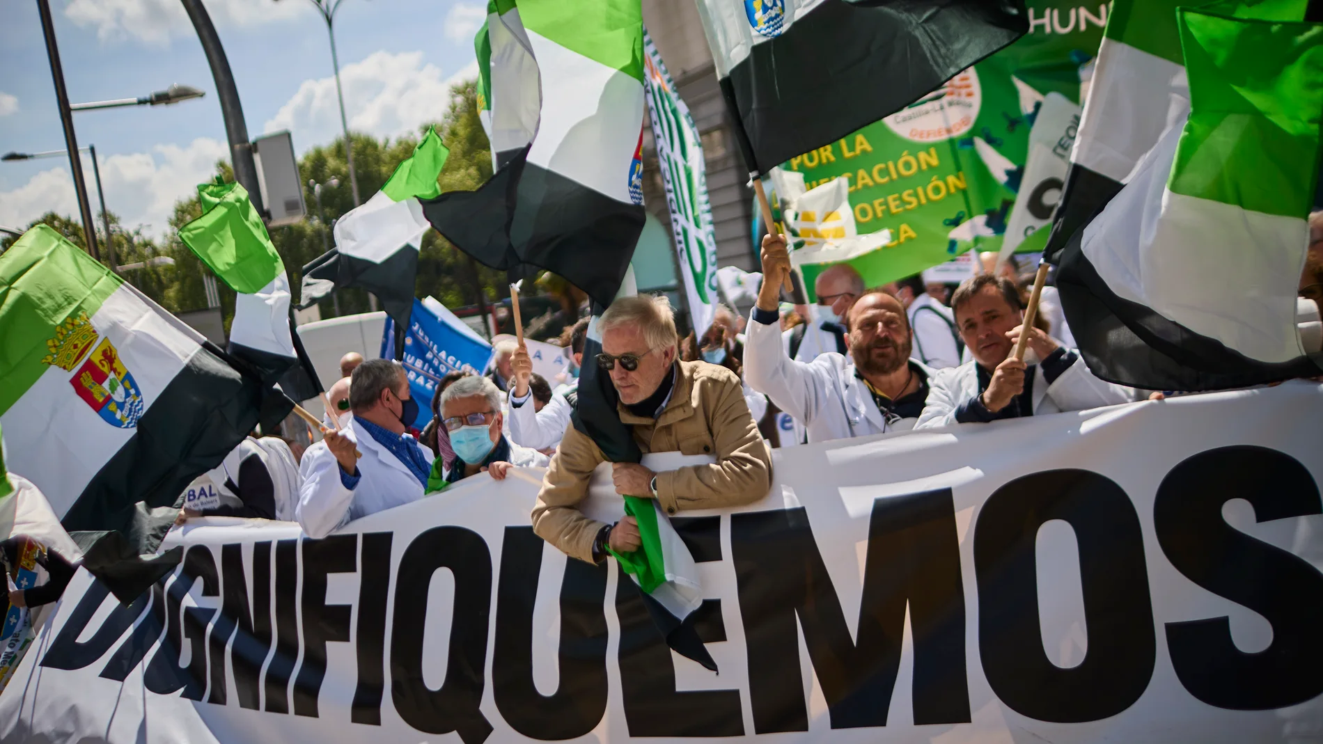 Una de las numerosas protestas de la Confederación Estatal de Sindicatos Médicos (CESM) por las deficientes condiciones de trabajo