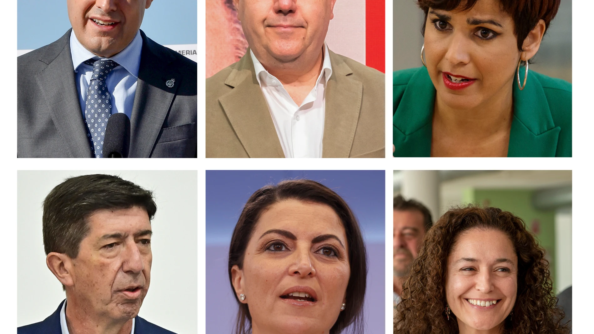 Los candidatos a la Junta de Andalucía. EFE