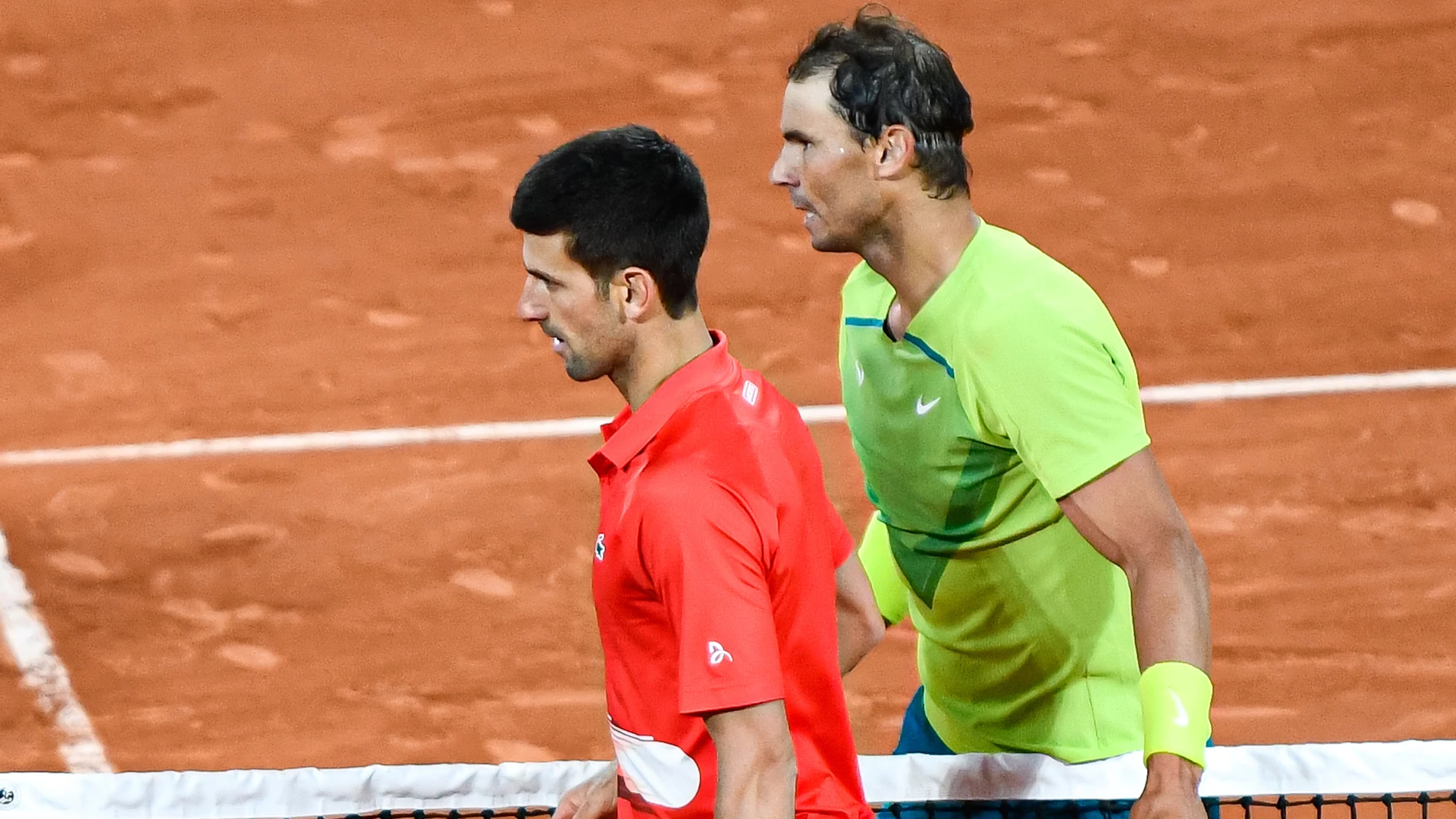 Rafa Nadal y Novak Djokovic en Roland Garros.