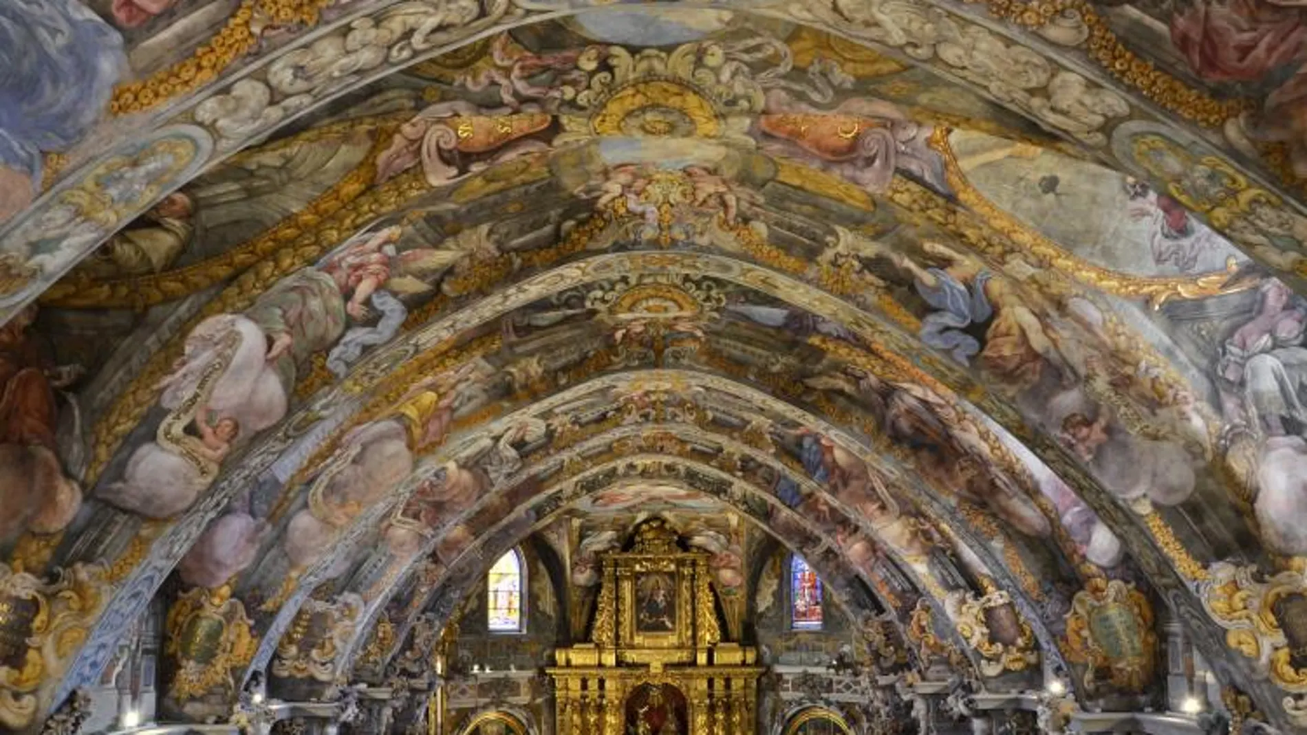 Imagen de los frescos restaurados en el interior de la Iglesia de San Nicolás de Valencia