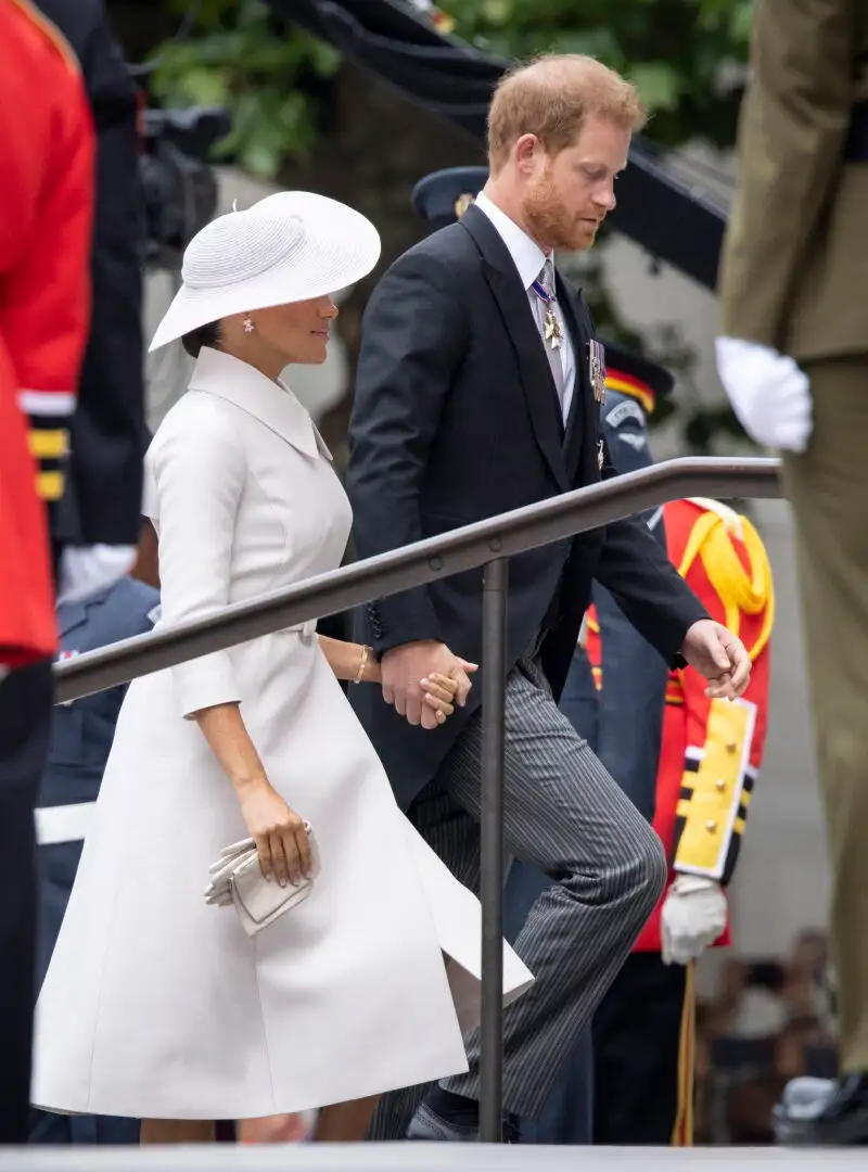 El príncipe Harry y Meghan Markle, en la Misa de Acción de Gracias celebrada en Londres en honor a la Reina Isabel II