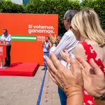 El secretario general del PSOE-A y candidato socialista a la Junta, Juan Espadas, en un acto en La Algaba (Sevilla) este viernes en la campaña electoral andaluza.
PEPO HERRERA/PSOE-A
03/06/2022