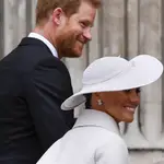 El príncipe Harry y Meghan Markle, en la Misa de Acción de Gracias celebrada en Londres en honor a la Reina Isabel II