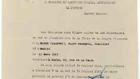 Certificado francés que le otorga La Medalla de la Legión de Honor a Lorenzo Marzo, en la feria &quot;Des Arts Decoratifs &quot; de París en 1925.