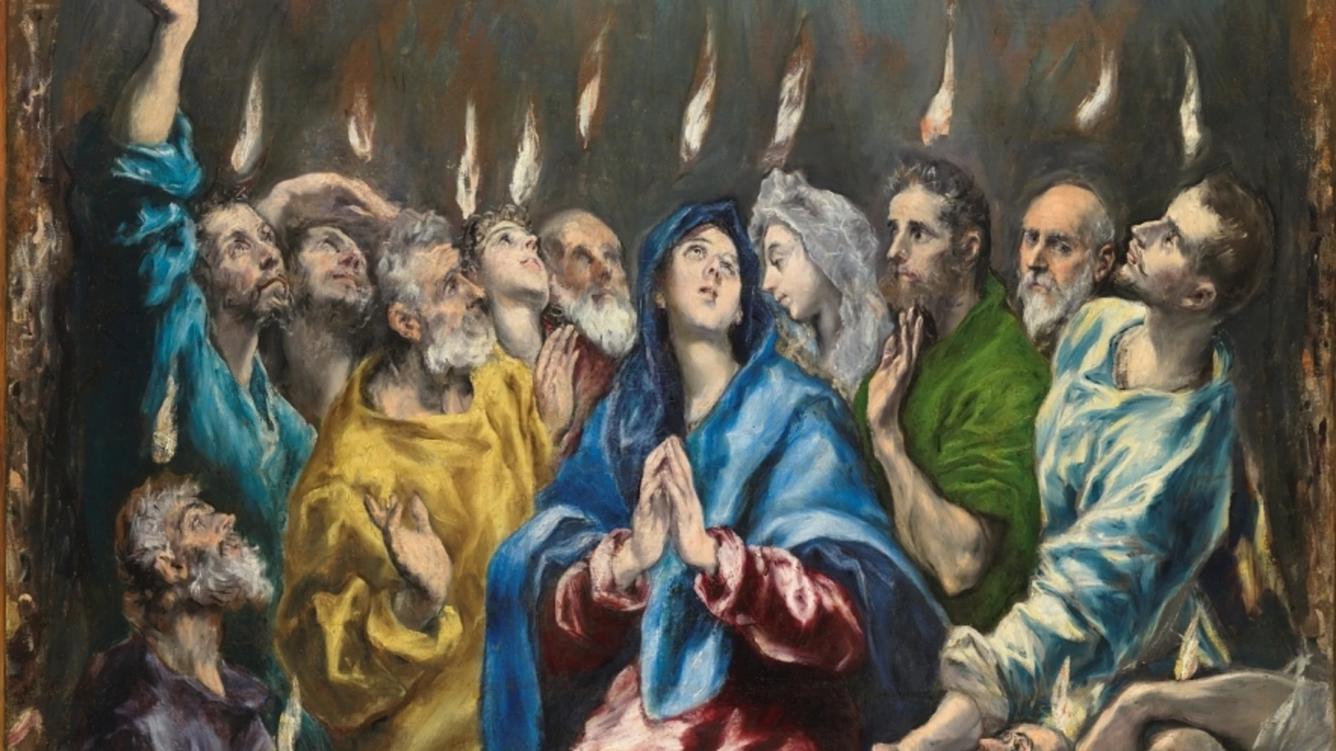 Cuadro de El Greco de Pentecostés, en el Museo del Prado