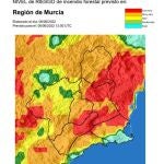 Mapa de riesgos de incendios forestales