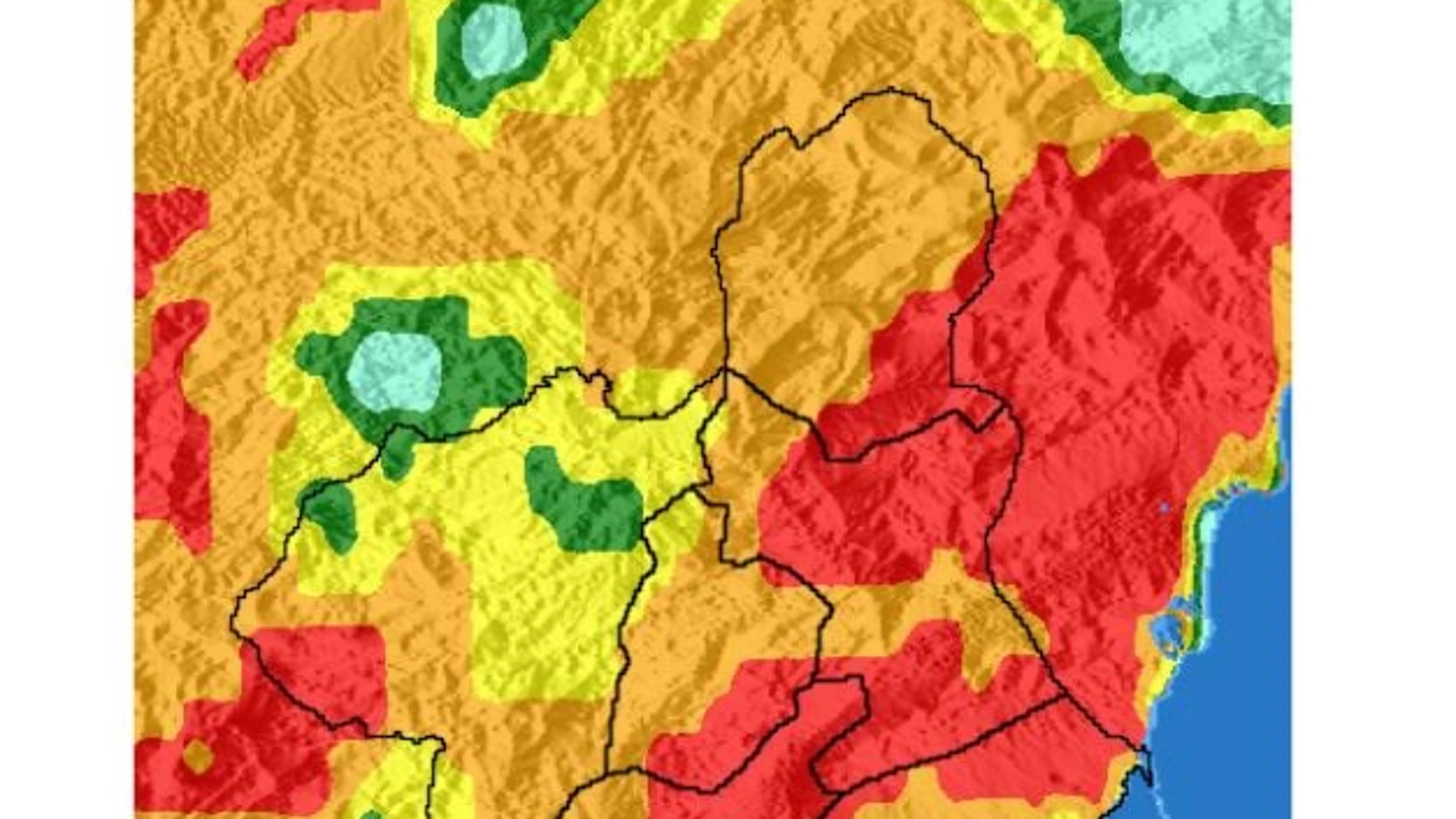 Mapa de riesgos de incendios forestales