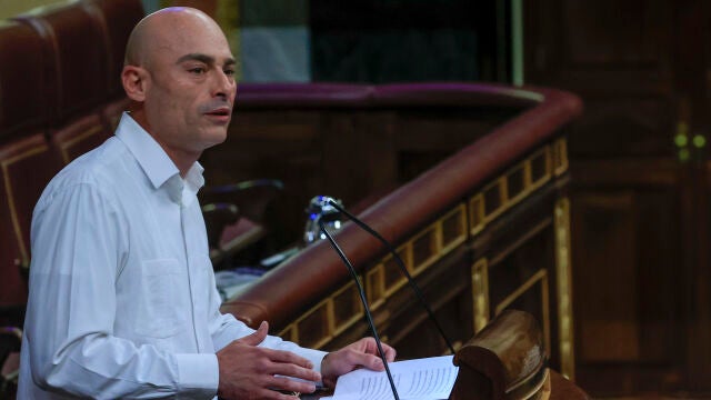 El diputado de Podemos Txema Guijarro interviene en el pleno del Congreso que se celebra este martes en la Cámara Baja.