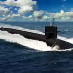 Recreación artística de los submarinos de la clase Columbia (SSBM)