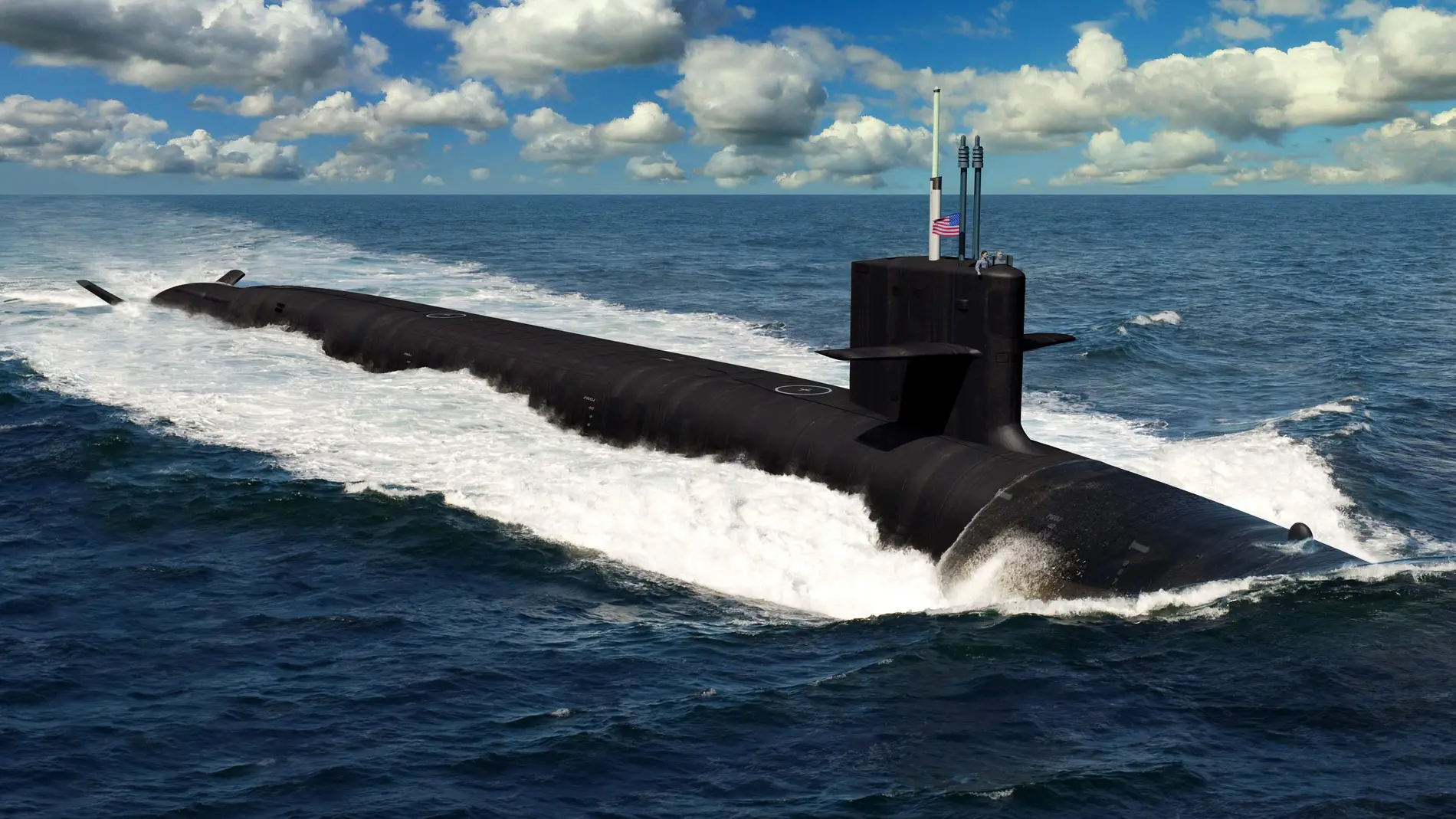 Recreación artística de los submarinos de la clase Columbia (SSBM)
