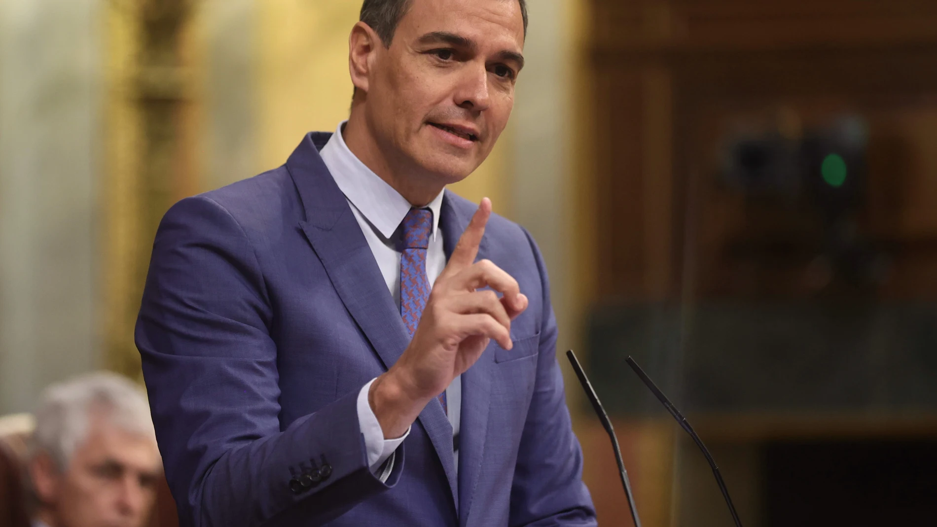 El presidente del Gobierno, Pedro Sánchez, interviene en una sesión plenaria.