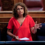 La ministra de Hacienda, María Jesús Montero, durante su intervención este miércoles en el pleno del Congreso de los Diputados