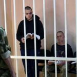 Sean Piner, Aiden Aslin y Sadun Brahim durante el juicio