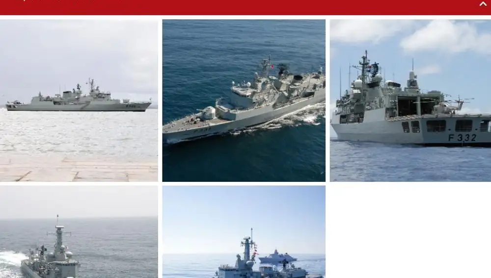 Imagen de las cinco fragatas de la Marina de Portugal que, junto con dos corbetas, forman el núcleo de la Armada