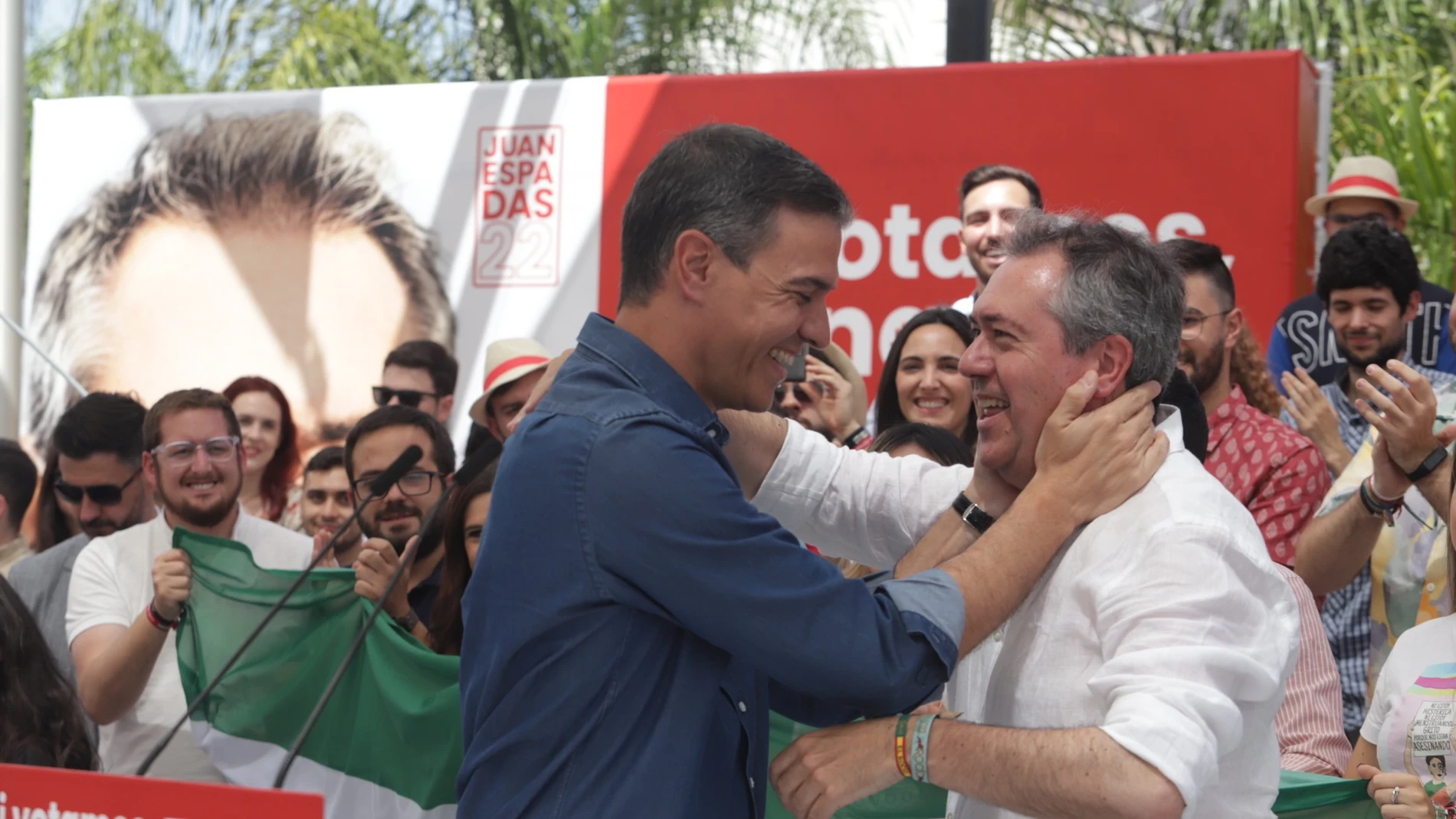 Pedro Sánchez y Juan Espadas en un acto de campaña el pasado fin de semana en Málaga