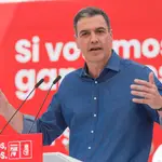 Pedro Sánchez en la campaña electoral en Andalucía