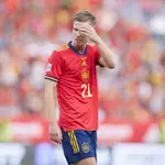 Dani Olmo, en un partido con la selección