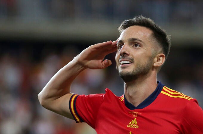 Pablo Sarabia con España. EFE/Daniel Pérez