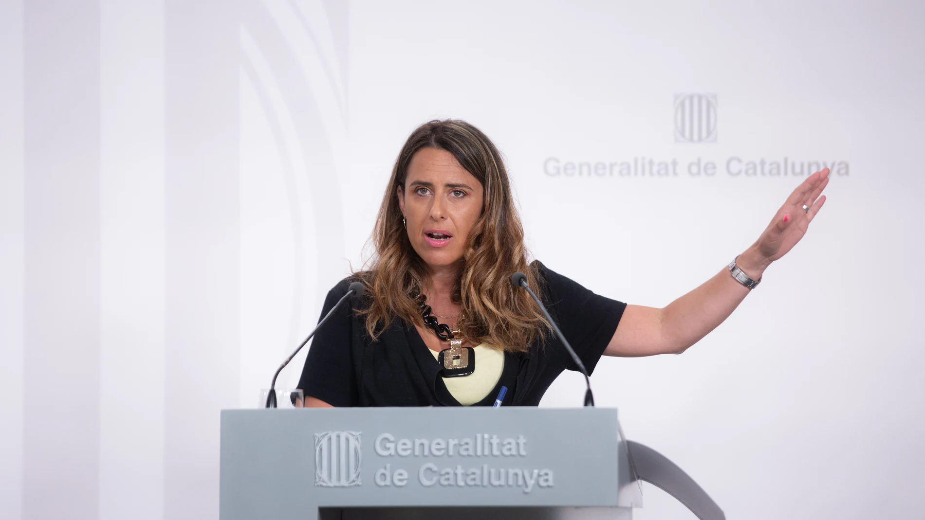 La portavoz del Govern de Cataluña, Patrícia Plaja, durante una rueda de prensa tras el Consell Executiu semanal,
