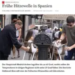 Información del periódico alemán Frankfurter Allegemine sobre la ola de calor en España