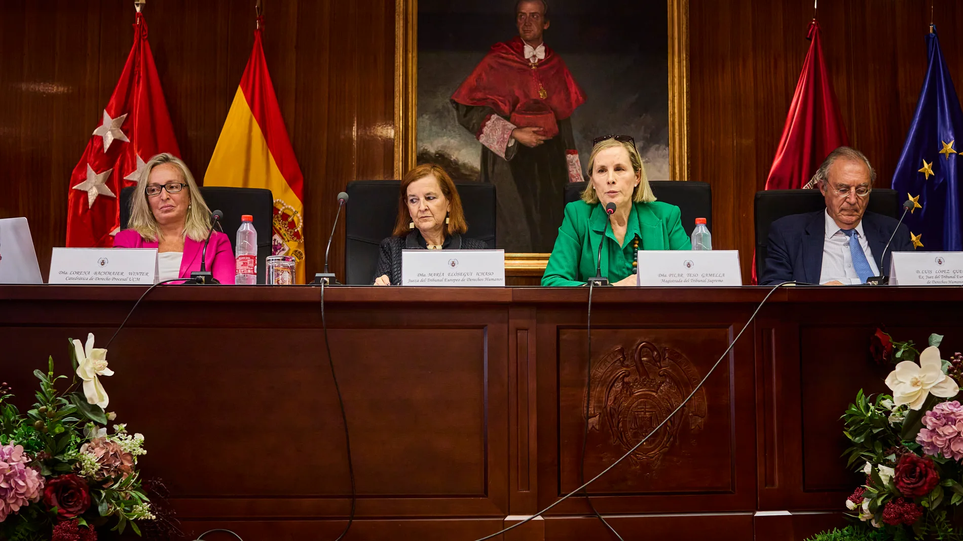 IV Congreso internacional de la Unión Iberoamericana de Universidades y Cortes Supremas en la Facultad de Derecho de la UCM. Mesa redonda. “Independencia judicial y Estado de Derecho en la jurisprudencia del Tribunal Europeo de Derechos Humanos”. María Elósegui Ichaso, Jueza del Tribunal Europeo de Derechos Humanos; Luis López Guerra, Ex Juez del Tribunal Europeo de Derechos Humanos; Lorena Bachmaier Winter, catedrática de Derecho Procesal – UCM; Modera. - Pilar Teso Gamella, Magistrada del Tribunal Supremo.