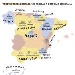 Mapa de los pedios a domicilio más demandados en España