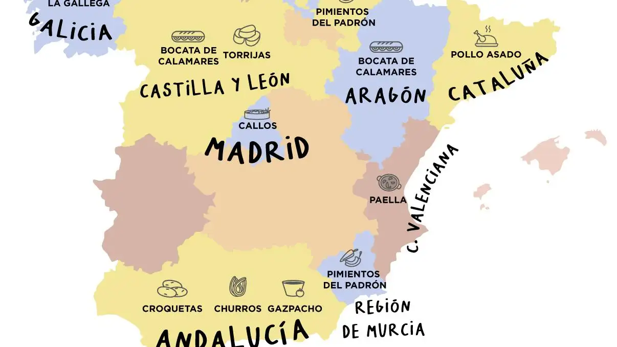 Mapa de los pedios a domicilio más demandados en España