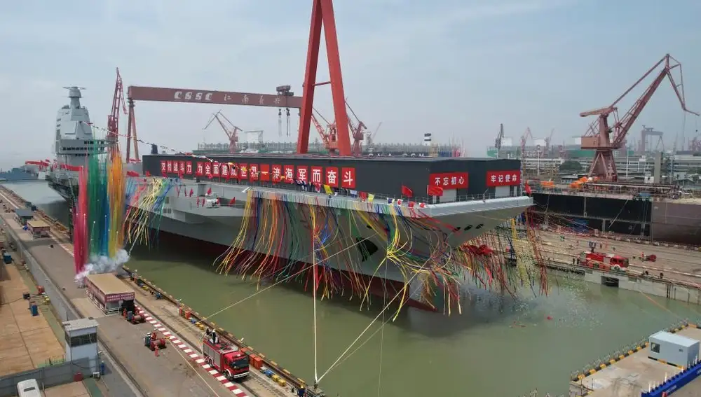 Inauguración del tercer portaaviones chino en Shanghai