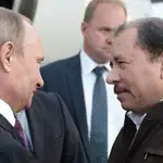 El presidente de Rusia, Vladimir Putin, y su homólogo nicaragüense, Daniel Ortega
