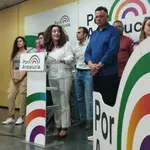 Inmaculada Nieto, en la comparecencia ante la prensa después de conocer los resultados de las elecciones andaluzas