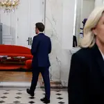 Marine Le Pen se reunió este martes en el Elíseo con el presidente Emmanuel Macron