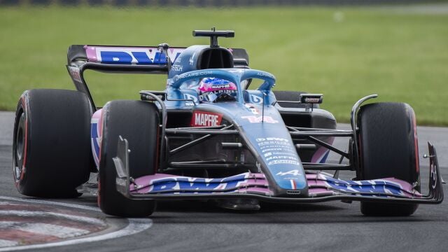 Fernando Alonso, con su Alpine en el Gran Premio de Canadá.