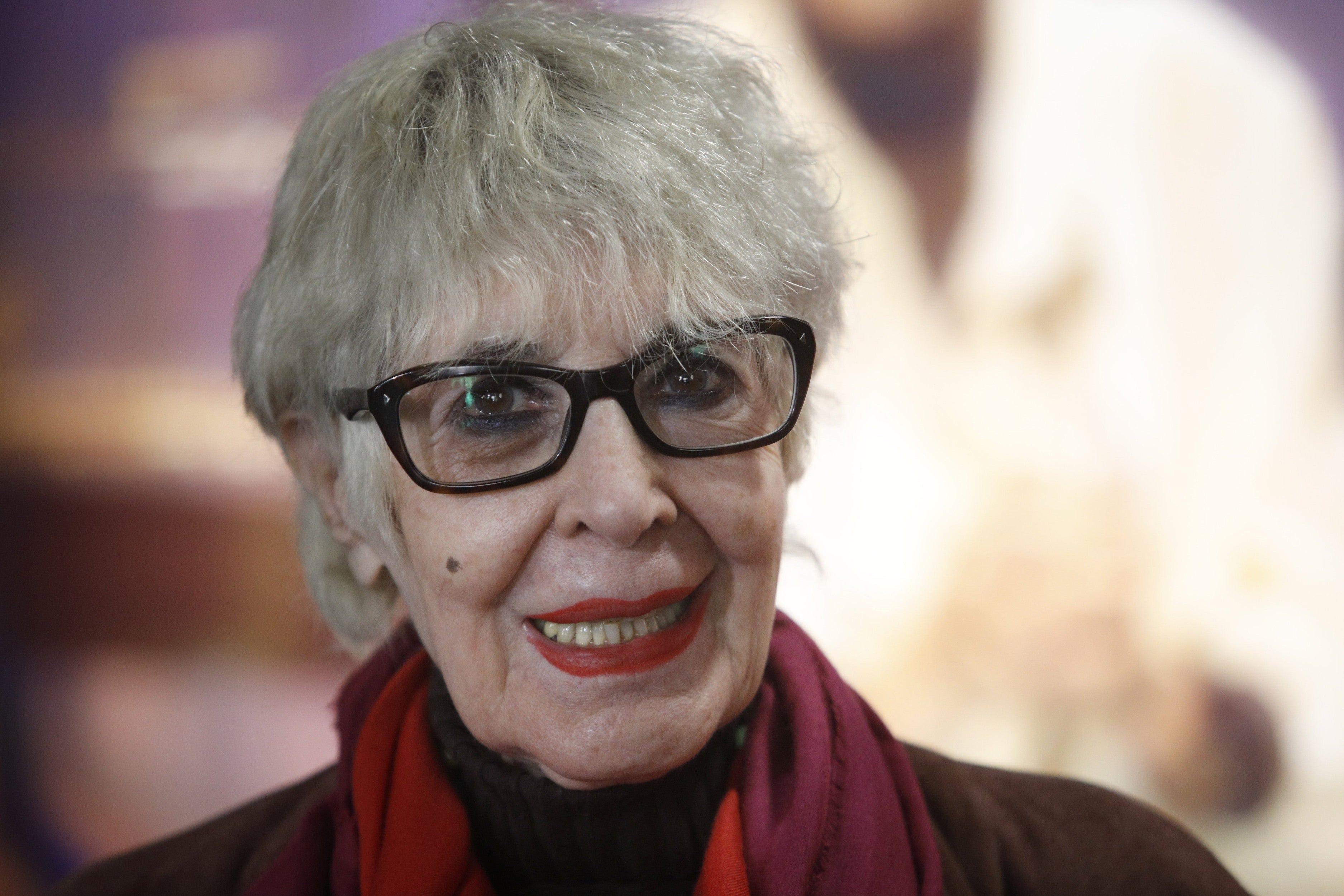 La actriz Concha Velasco durante la presentación de la obra 'La habitación de María' en el Teatro Goya, a 17 de mayo de 2021.