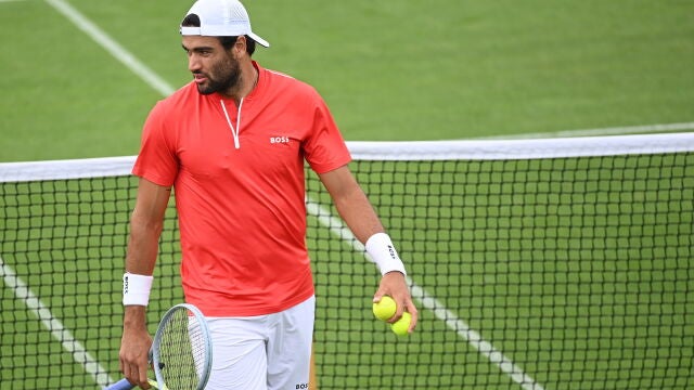 Matteo Berrettini, durante una sesión de entrenamiento en Londres
