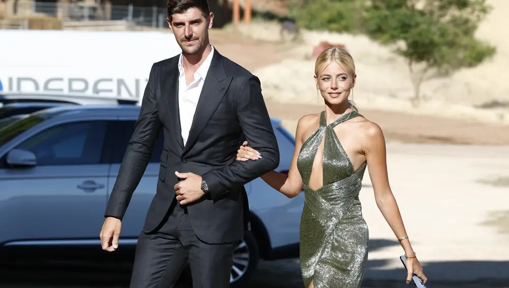 Thibaut Courtois and model Mishel Gerzig  during the wedding of Daniel Carvajal and Daphne Cañizares in Ayllón, Segovia on Friday, June 24, 2022.