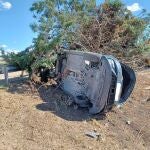 Accidente de tráfico producido en la A-6, en el término municipal de Rueda (Valladolid)