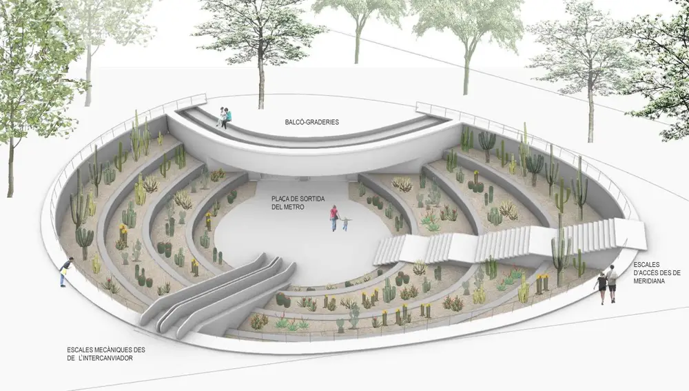La plaza que dará acceso al metro de Glòries