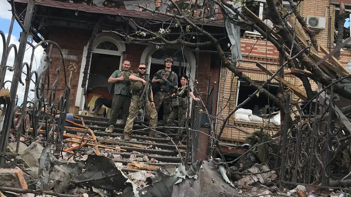 Los cuatro miembros de la unidad en primera línea de fuego en Lugansk