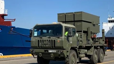 La batería antiaérea española en Letonia