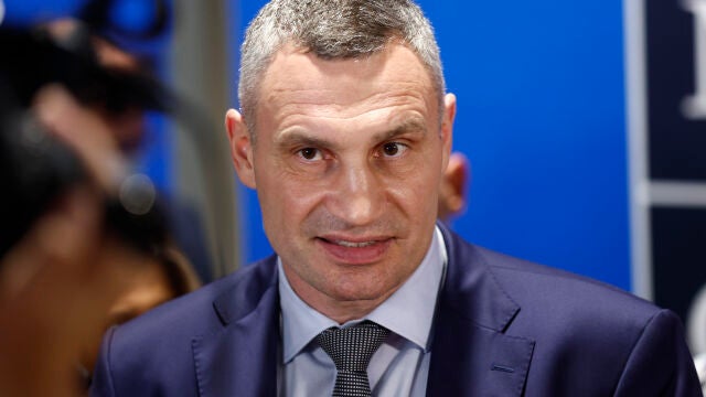 El alcalde de Kyiv, Vitali Klitschko, este martes en las instalaciones de IFEMA, en Madrid, para asistir a la cumbre de la OTAN