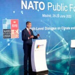 GRAF9306. MADRID, 28/06/2022.- El rey Felipe VI asiste al Seminario “NATO Public Forum” ("Foro público de la OTAN") en Madrid este martes. EFE/ Rodrigo Jiménez